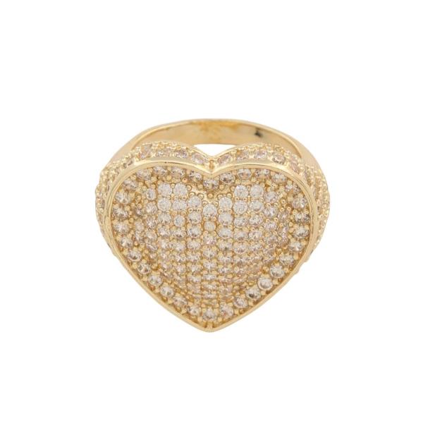 CRYSTAL HEART SHAPE METAL RING