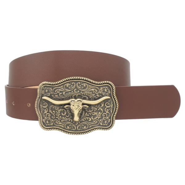 FLORAL MOTIFF LONGHORN ACCENT BELT