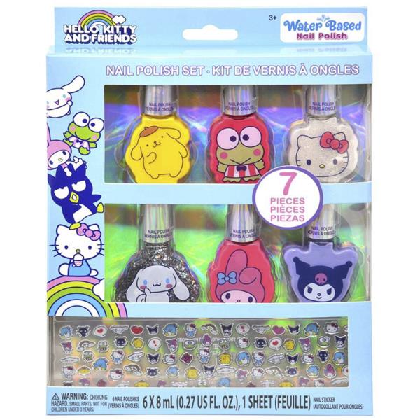 HELLO KITTY 6PC POLISH W NAIL DECALS