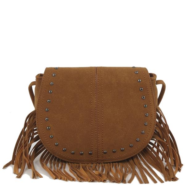 STUD TASSEL CROSSBODY BAG