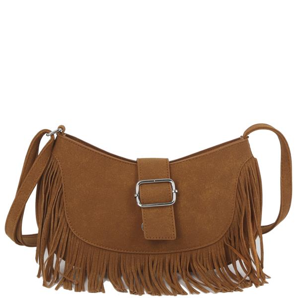 BUCKLE TASSEL CROSSBODY BAG
