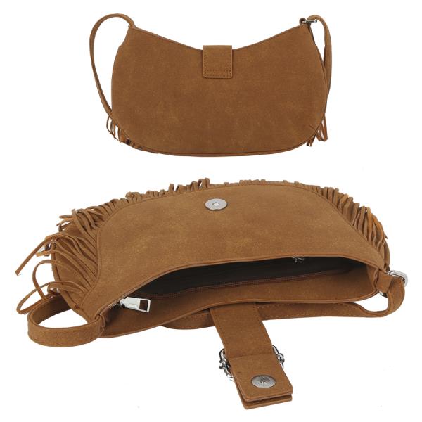 BUCKLE TASSEL CROSSBODY BAG