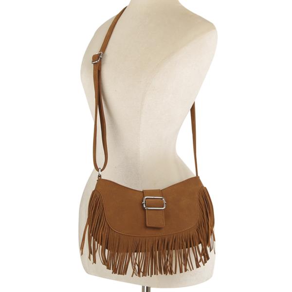 BUCKLE TASSEL CROSSBODY BAG