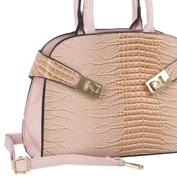 2IN1 TEXTURED SATCHEL W ZIPPER POUCH SET