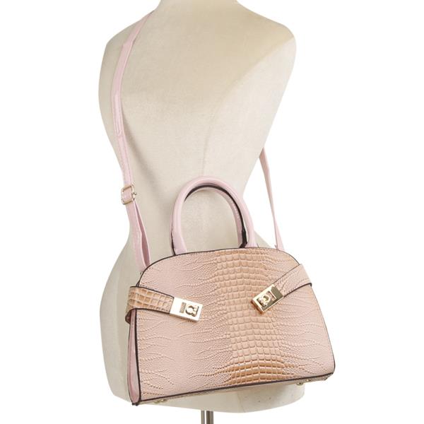 2IN1 TEXTURED SATCHEL W ZIPPER POUCH SET