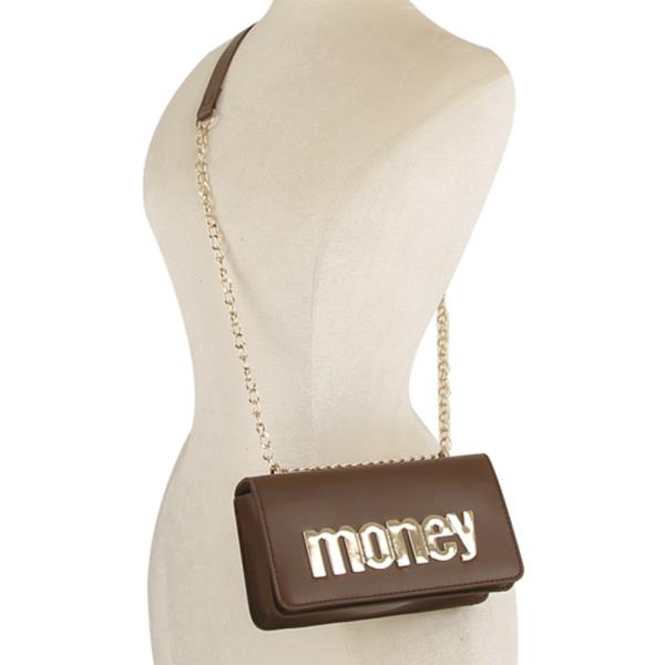 MONEY DESIGN SMOOTH CROSSBODY BAG