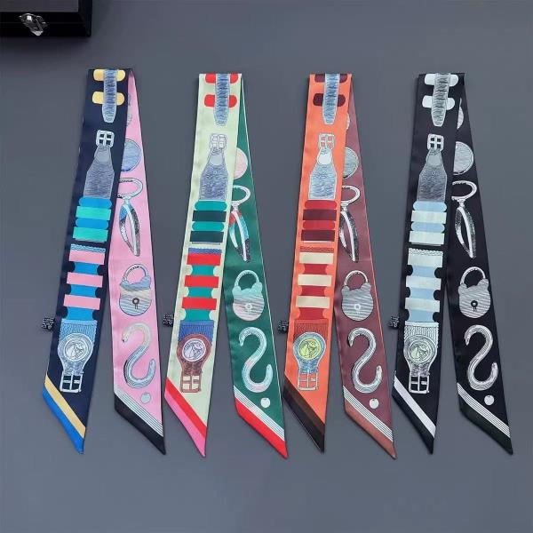 LOCK BAG BELT ICON PRINT SILKY TWILLY SCARF
