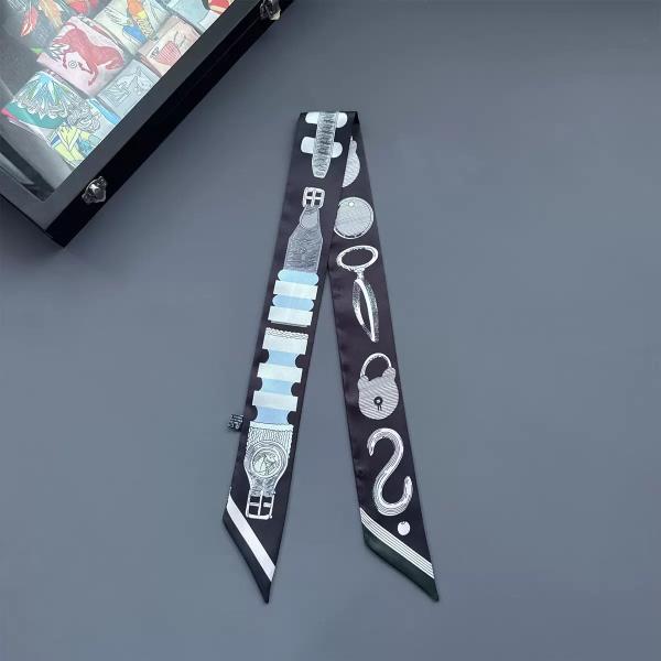 LOCK BAG BELT ICON PRINT SILKY TWILLY SCARF