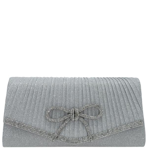 RHINESTONE BOW EVENING CLUTCH BAG