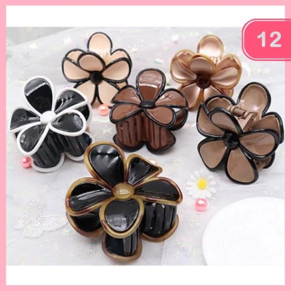 FLOWER HAIR CLAW CLIP (12 UNITS)
