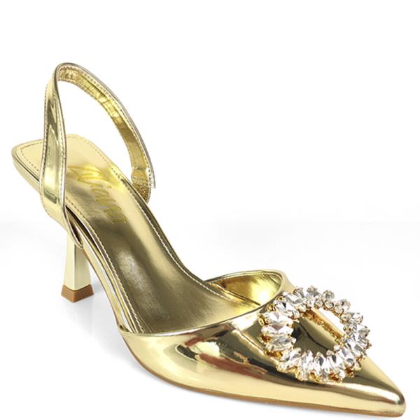 POINTED TOE SLING BACK HEELS W EMBELLISHMENT 12 PAIRS