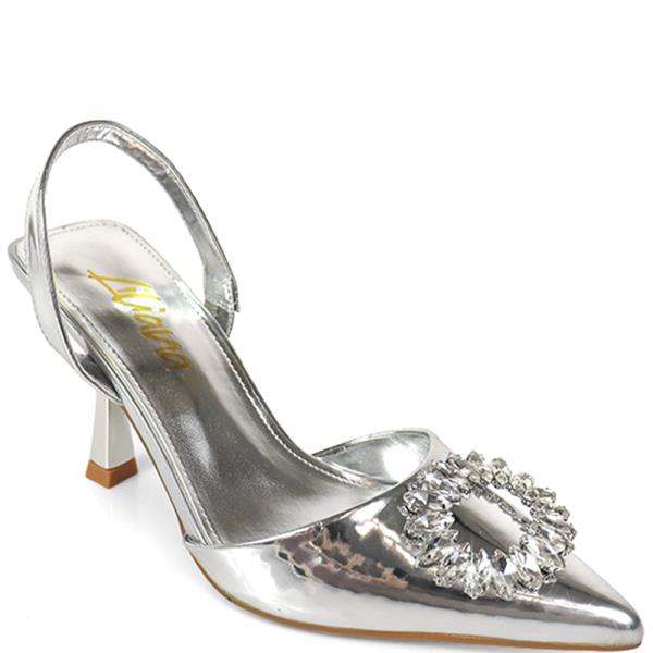 POINTED TOE SLING BACK HEELS W EMBELLISHMENT 12 PAIRS