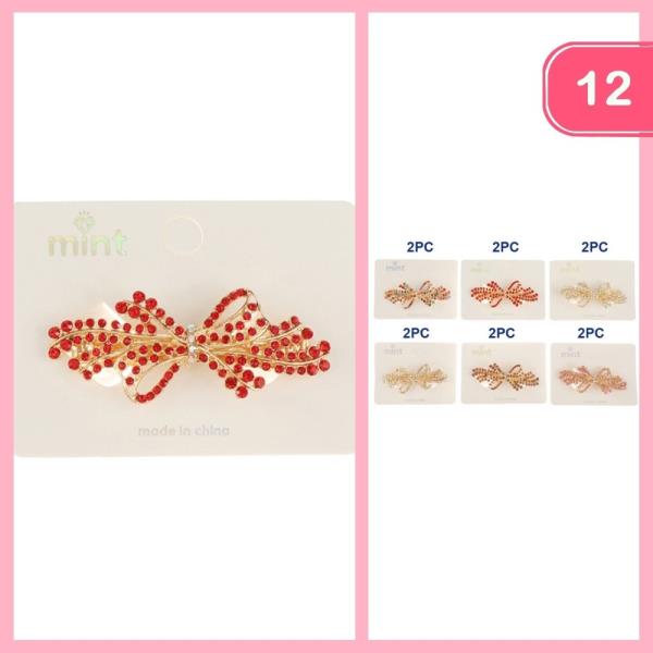 RHINESTONE BARRETTE HAIR CLIP (12 UNIT)