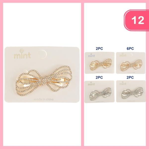 RHINESTONE BARRETTE HAIR CLIP (12 UNITS)