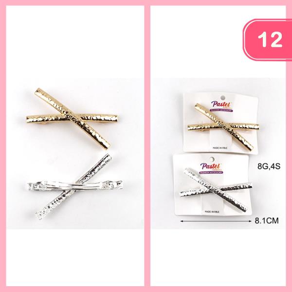 X BARRETTE HAIR CLIP (12 UNITS)