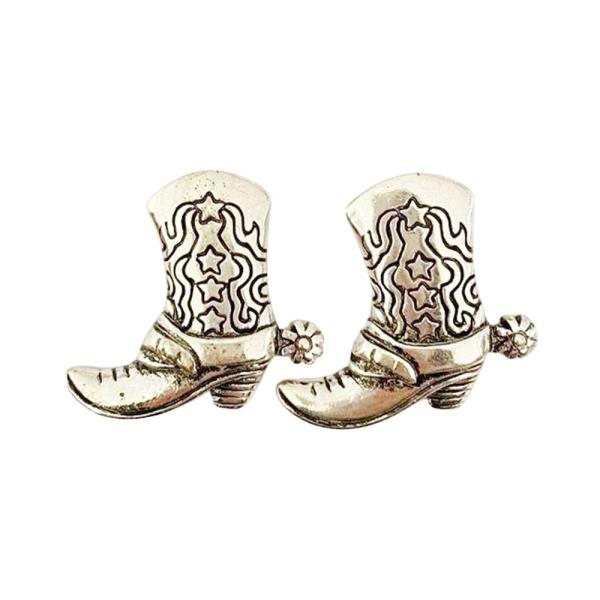 WESTERN METAL COWBOY BOOT STUD EARRING