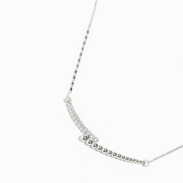 GOLD DIPPED CZ METAL BAR PENDANT NECKLACE