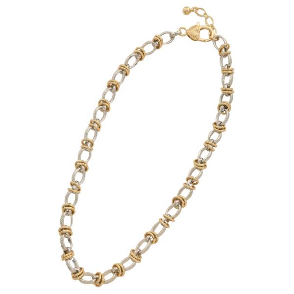 GOLD DIPPED TWO TONE METAL CHAIN NECKLACE