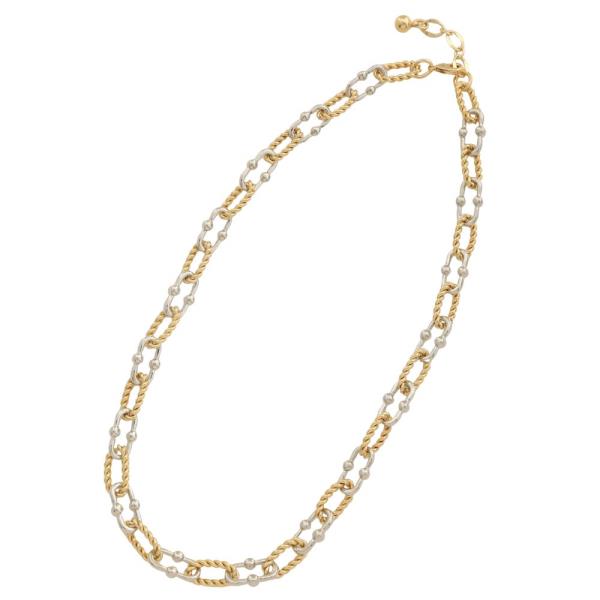 GOLD DIPPED TWO TONE METAL CHAIN NECKLACE