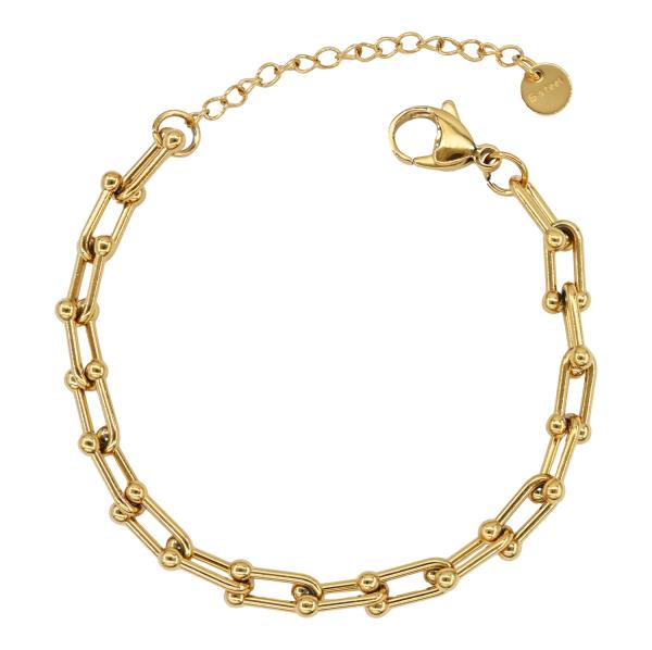 STAINLESS STEEL U LINK CHAIN BRACELET