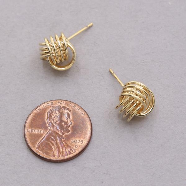 14K GOLD DIPPED KNOT METAL POST EARRING