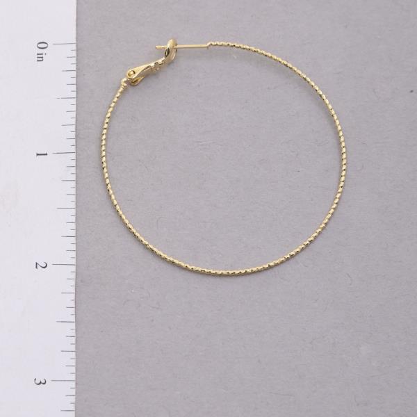 14K GOLD DIPPED TEXTURED HOOP EARRING