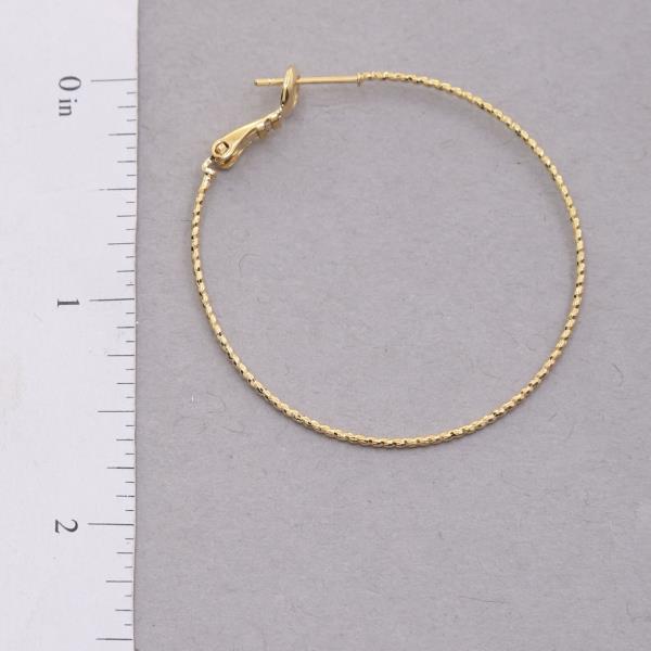 14K GOLD DIPPED TEXTURED HOOP EARRING