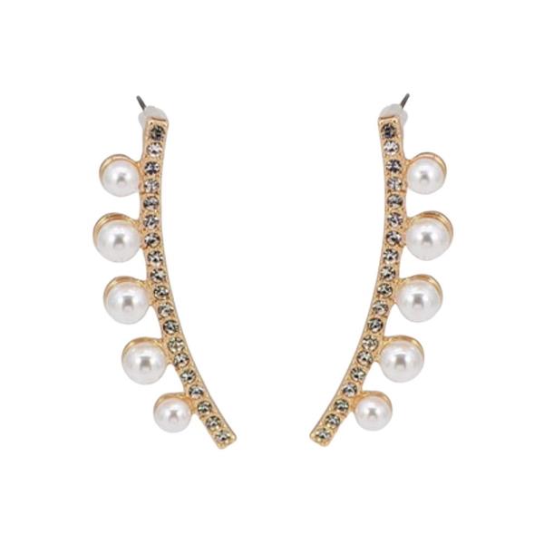 RHINESTONE PEARL STUD EARRING