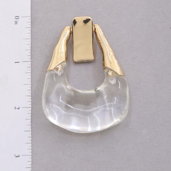 RESIN METAL TEARDROP POST EARRING