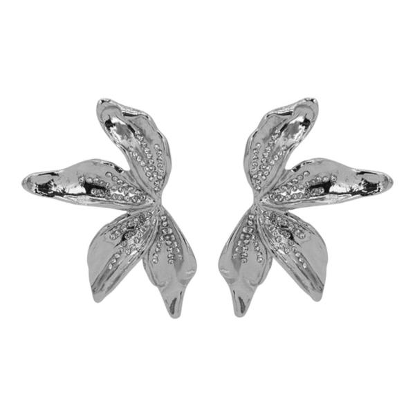 CRYSTAL LEAF STUD EARRING