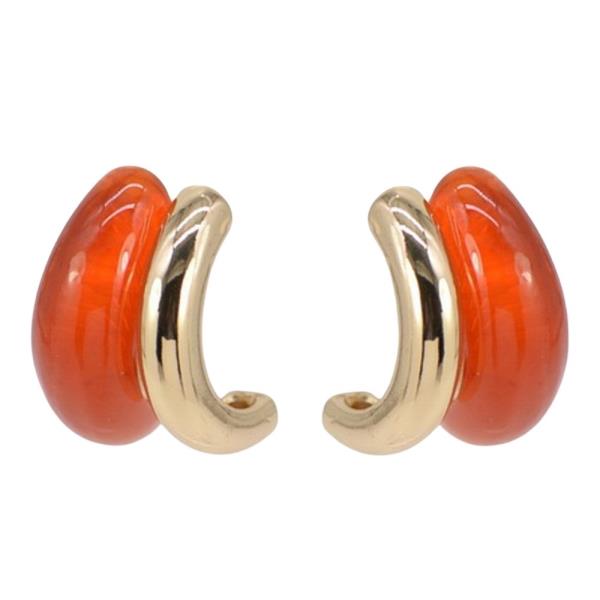 RESIN METAL HOOP EARRING
