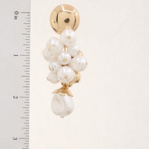 PEARL BEAD METAL BEAD DANGLE EARRING