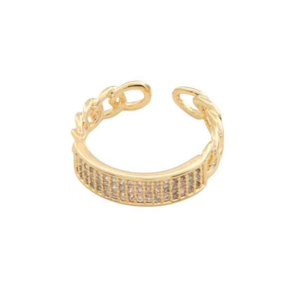 SODAJO CZ GOLD DIPPED ADJUSTABLE RING