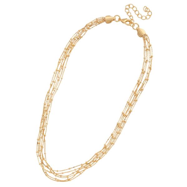SODAJO BALL BEAD LAYERED GOLD DIPPED NECKLACE