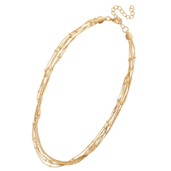 SODAJO CHAIN BALL BEAD LAYERED GOLD DIPPED NECKLACE