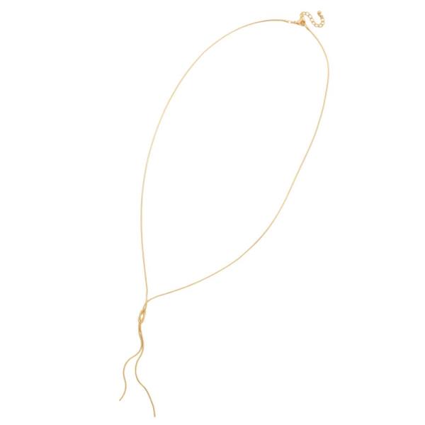 SODAJO DAINTY LINK KNOT METAL GOLD DIPPED NECKLACE