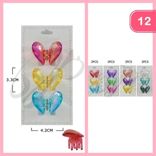 HEART HAIR CLAW CLIP (12 UNITS)