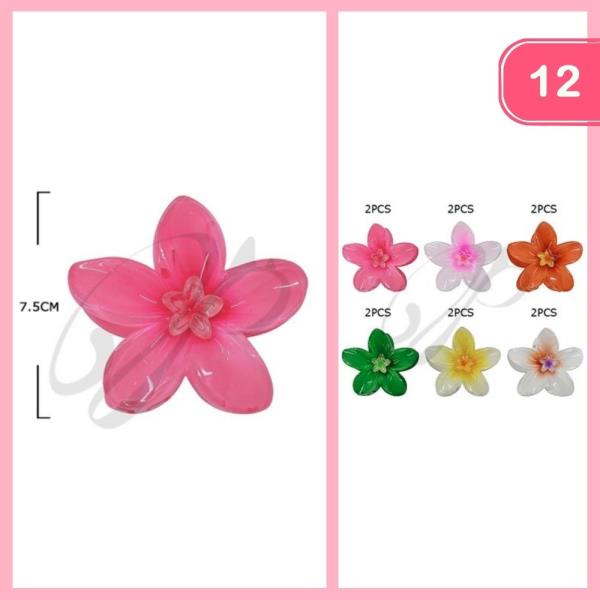 FLOWER HAIR CLAW CLIP (12 UNITS)