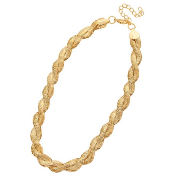 SODAJO BRAIDED LINK GOLD DIPPED NECKLACE