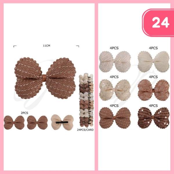 MIXED HAIR BOWS (24 UNITS)