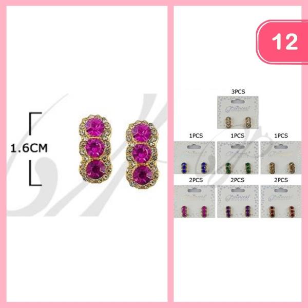 RHINESTONE POST EARRING (12 UNITS)