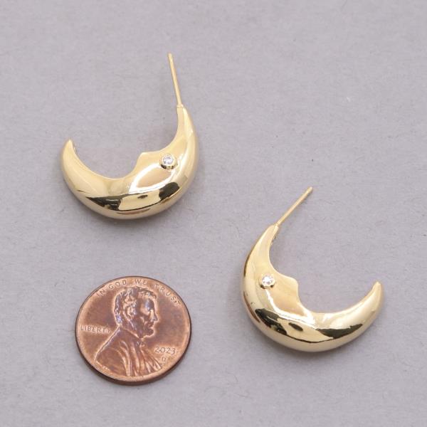 SODAJO MOON SHAPE GOLD DIPPED EARRING