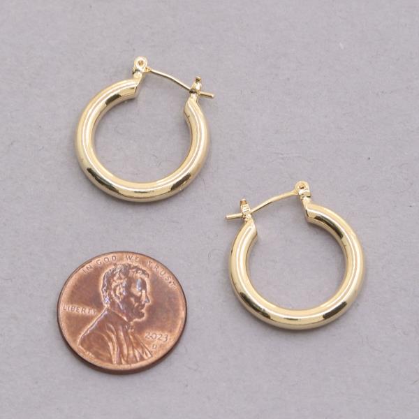 SODAJO PIPE HOOP GOLD DIPPED EARRING