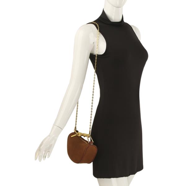 ELEGANT METAL TWIST HANDLE CROSSBODY BAG