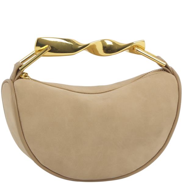 ELEGANT METAL TWIST HANDLE CROSSBODY BAG