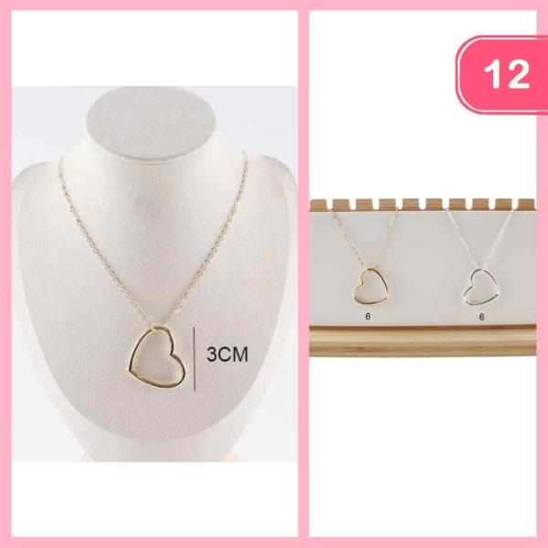 HEART PENDANT NECKLACE (12 UNITS)