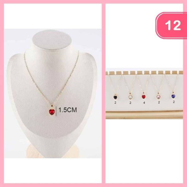 HEART PENDANT NECKLACE (12 UNITS)