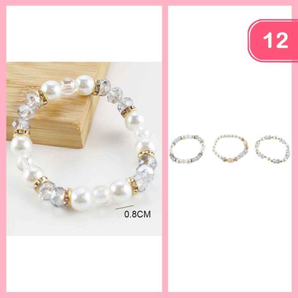 RHINESTONE BEADED BRACELET (12 UNITS)