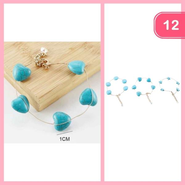HEART STONE BRACELET (12 UNITS)
