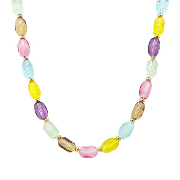 COLOR CLEAR BEADED NECKLACE